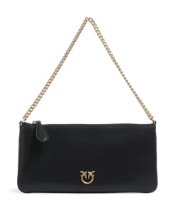Pinko Clutch & Evening Bags|Shoulder Bags-Flat Horizontal Shoulder bag fine grain cow leather