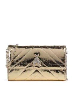 Patrizia Pepe Clutch & Evening Bags|Crossbody Bags-Fly Quilted Metallic Crossbody bag grained leather