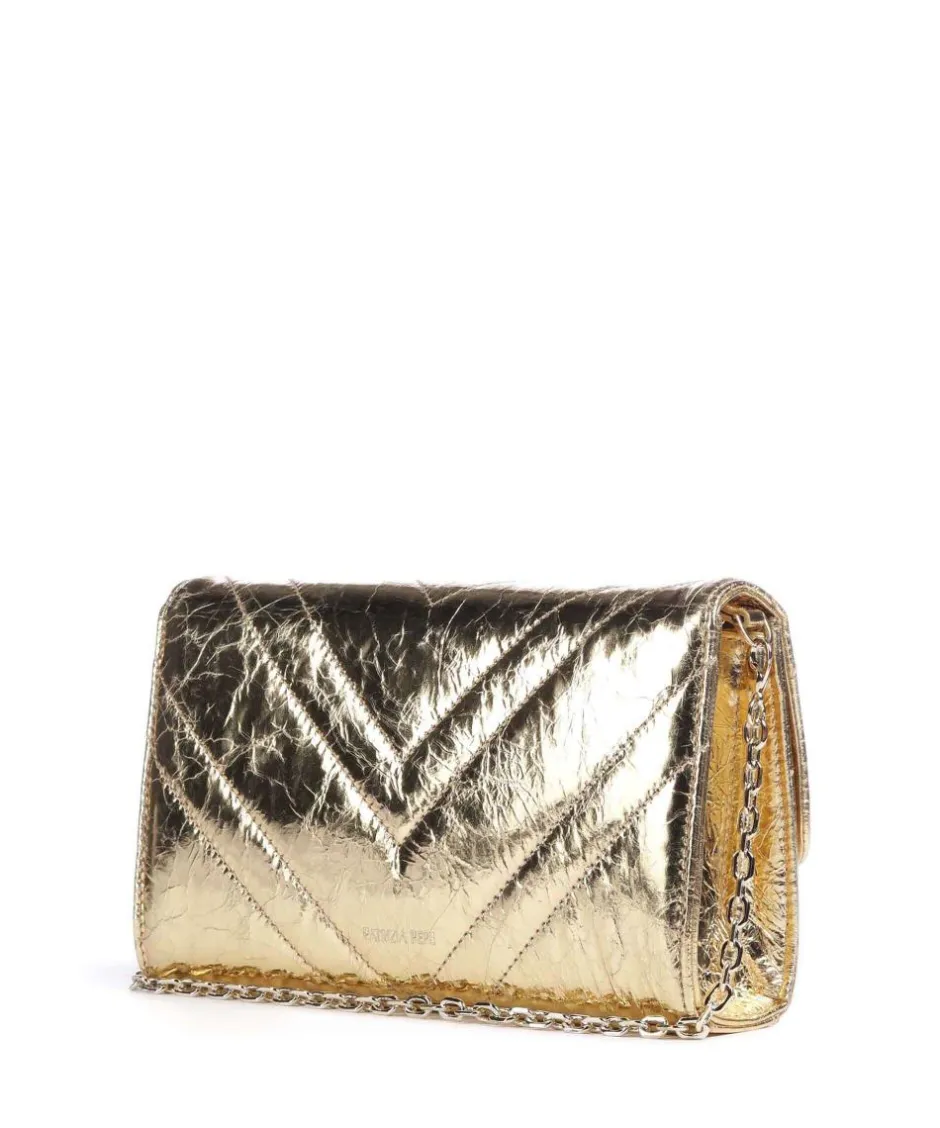 Patrizia Pepe Clutch & Evening Bags|Crossbody Bags-Fly Quilted Metallic Crossbody bag grained leather