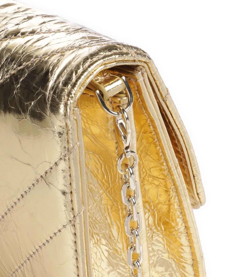 Patrizia Pepe Clutch & Evening Bags|Crossbody Bags-Fly Quilted Metallic Crossbody bag grained leather