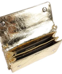 Patrizia Pepe Clutch & Evening Bags|Crossbody Bags-Fly Quilted Metallic Crossbody bag grained leather