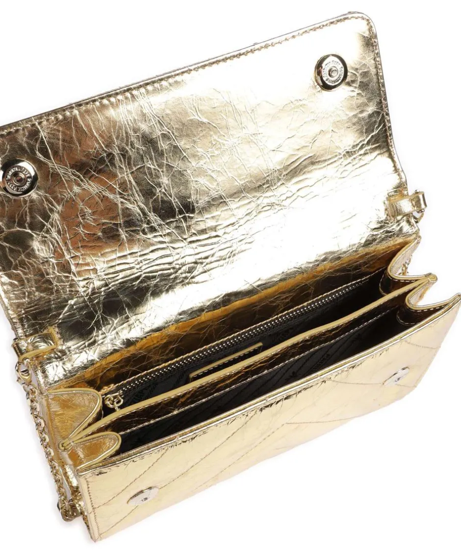 Patrizia Pepe Clutch & Evening Bags|Crossbody Bags-Fly Quilted Metallic Crossbody bag grained leather