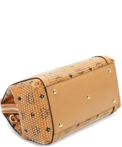 MCM Handbags|Crossbody Bags-Gold Visetos Handbag imitation leather