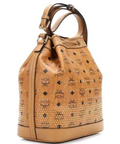 MCM Shoulder Bags|Hobo Bags-Gold Visetos Hobo bag imitation leather