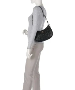 Pinko Shoulder Bags-Half Moon Mini Shoulder bag embossed calfskin
