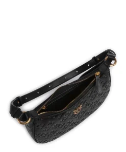 Pinko Shoulder Bags-Half Moon Mini Shoulder bag embossed calfskin