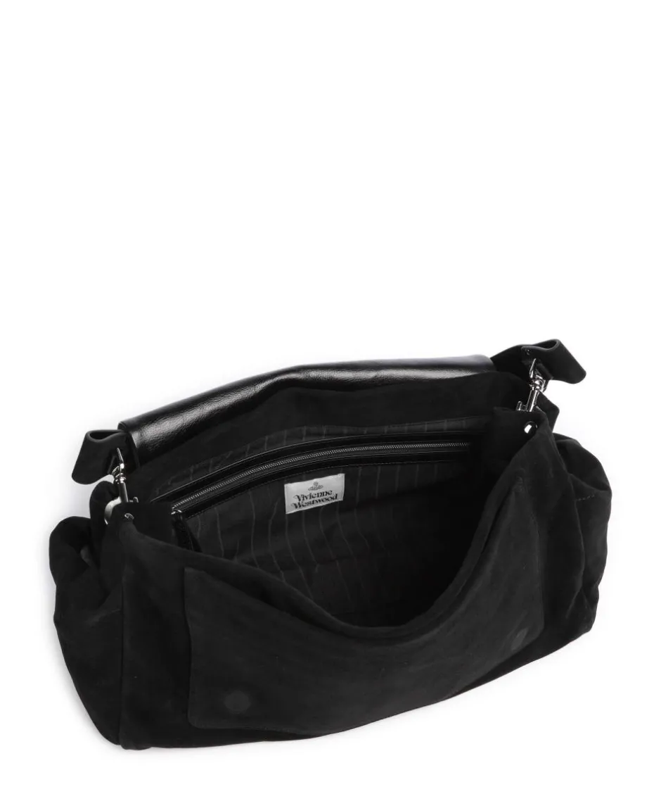 Vivienne Westwood Shoulder Bags|Hobo Bags-Hazel Suede XL Hobo bag brushed calfskin