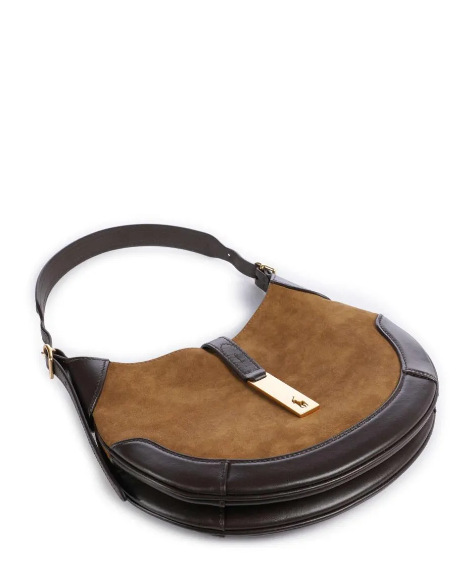 Polo Ralph Lauren Shoulder Bags|Hobo Bags-ID Collection Small Hobo bag fine grain cow leather, brushed cow leather