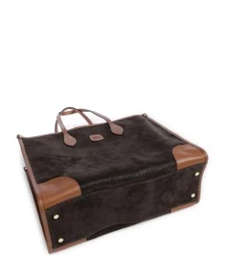 Brics Tote Bags-Life Tote bag 14″ fabric, grained leather