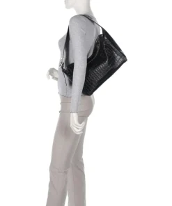 Liebeskind Shoulder Bags|Hobo Bags-Lou 2 New Croco M Hobo bag grained leather