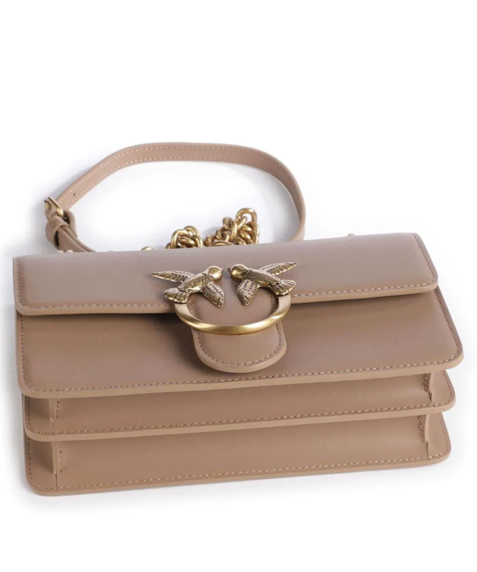 Pinko Shoulder Bags|Crossbody Bags-Love One Mini Shoulder bag fine grain cow leather