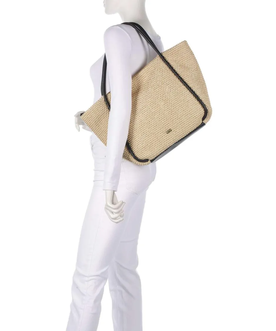 Abro Tote Bags-Maglia Raffia Willow Tote bag bast