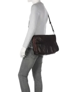 Campomaggi Business- & Laptop Bags|Crossbody Bags-Messenger bag fine grain cow leather, cotton