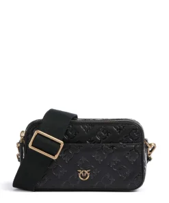 Pinko Crossbody Bags-Mini Crossbody bag embossed calfskin