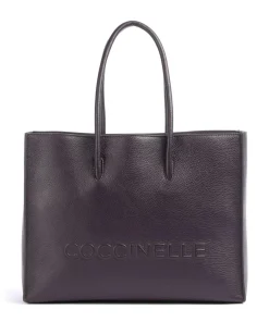 Coccinelle Tote Bags-Myrtha Maxi Logo Tote bag grained leather