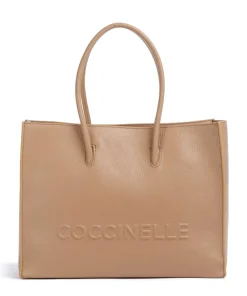 Coccinelle Tote Bags-Myrtha Maxi Logo Tote bag grained leather