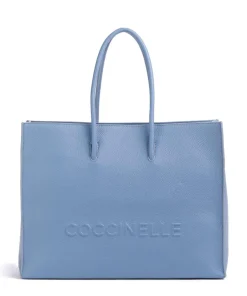Coccinelle Tote Bags-Myrtha Maxi Logo Tote bag grained cow leather