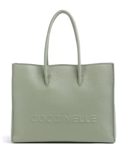 Coccinelle Tote Bags-Myrtha Maxi Logo Tote bag grained leather