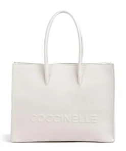 Coccinelle Tote Bags-Myrtha Maxi Logo Tote bag grained leather