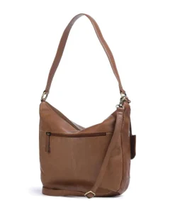 Burkely Shoulder Bags|Hobo Bags-Natural Norah Hobo bag grained cow leather