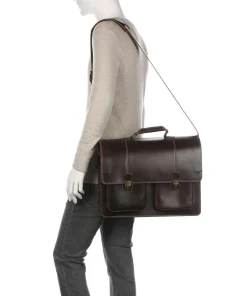 Buckle & Seam Business- & Laptop Bags-Nevada Briefcase 15″ smooth cow leather