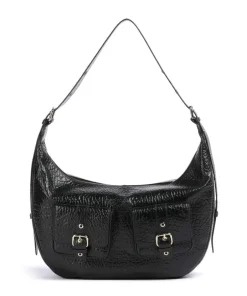 Núnoo Shoulder Bags|Hobo Bags-New Zealand Stella Pocket Hobo bag grained leather
