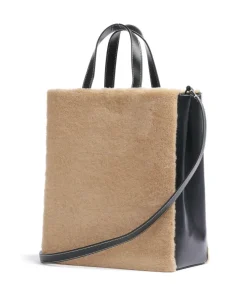Liebeskind Tote Bags|Handbags-Paper Bag Shearling M Handbag fine grain leather, faux fur