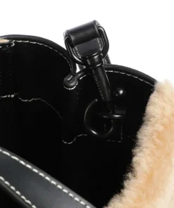 Liebeskind Tote Bags|Handbags-Paper Bag Shearling M Handbag fine grain leather, faux fur