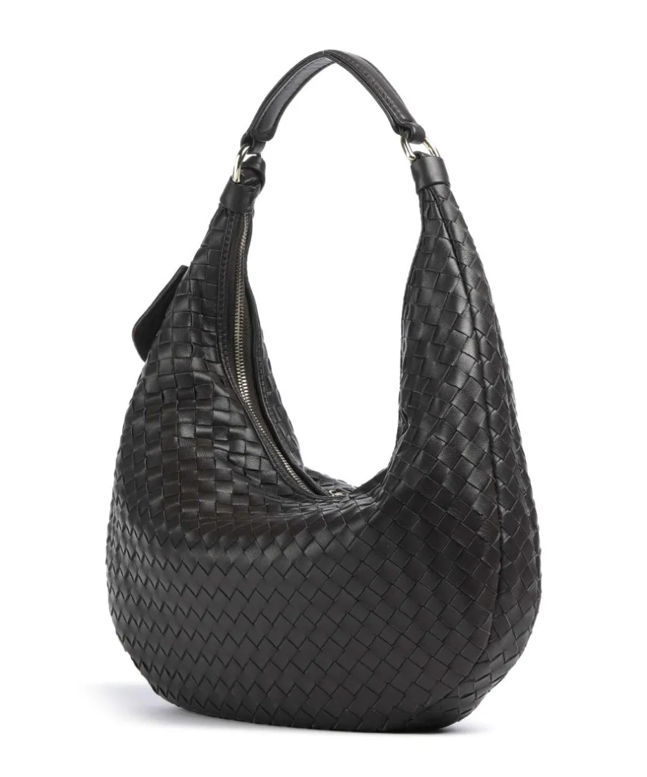 Abro Shoulder Bags|Hobo Bags-Piuma Nana Small Hobo bag fine grain leather