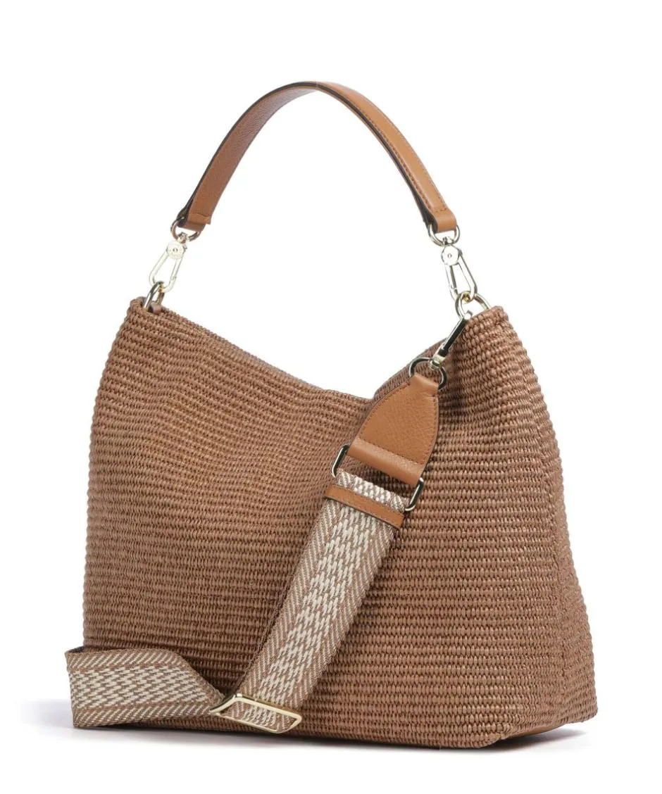 Abro Shoulder Bags|Hobo Bags-Raffia Kaia Hobo bag bast