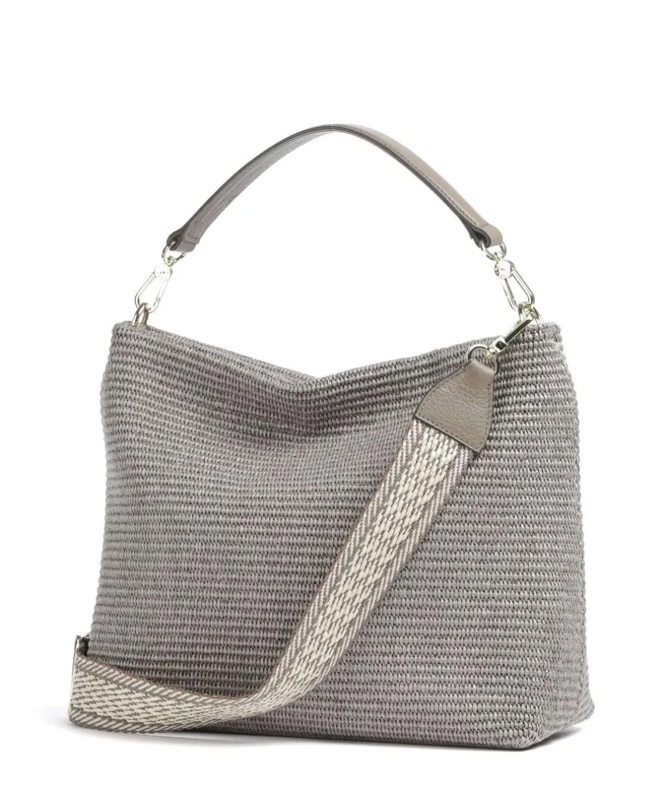 Abro Shoulder Bags|Hobo Bags-Raffia Kaia Hobo bag bast
