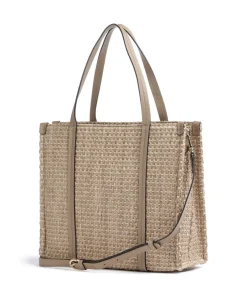 Abro Tote Bags-Raffia Susanna Tote bag bast, grained cow leather