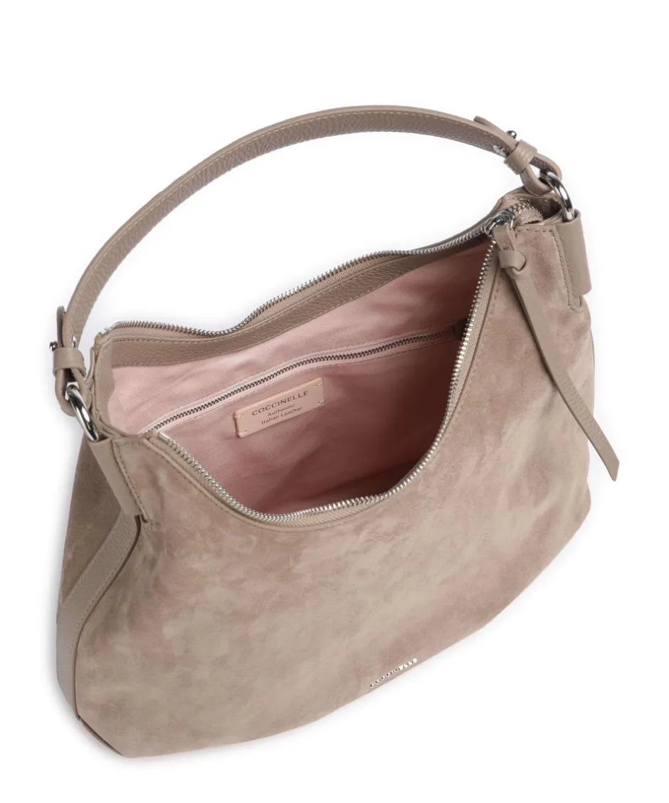 Coccinelle Shoulder Bags|Hobo Bags-Rebekka Suede Hobo bag brushed cow leather