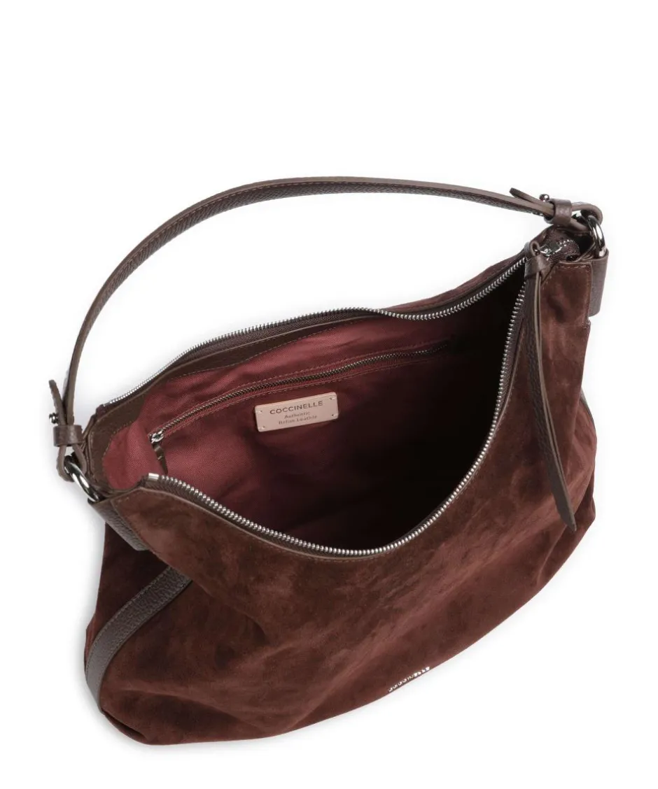 Coccinelle Shoulder Bags|Hobo Bags-Rebekka Suede Hobo bag brushed cow leather