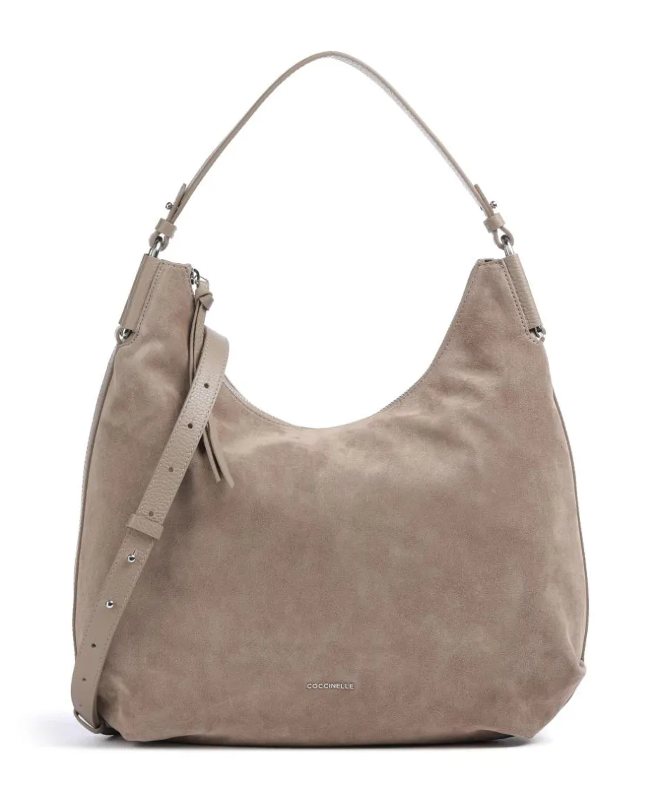 Coccinelle Shoulder Bags|Hobo Bags-Rebekka Suede Hobo bag brushed cow leather