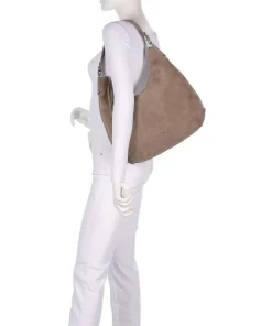 Coccinelle Shoulder Bags|Hobo Bags-Rebekka Suede Hobo bag brushed cow leather