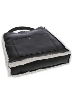Abro Shoulder Bags|Hobo Bags-Shearling Raquel Hobo bag fur, fine grain leather