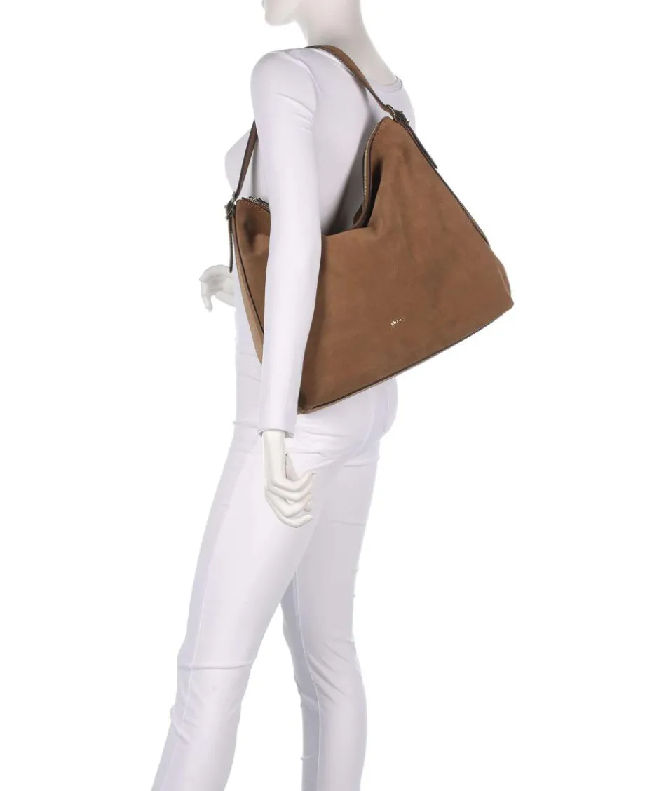 Abro Shoulder Bags|Hobo Bags-Suede Carina Hobo bag brushed leather