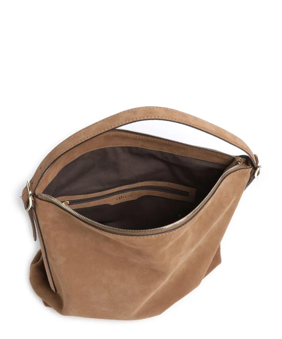 Abro Shoulder Bags|Hobo Bags-Suede Carina Hobo bag brushed leather