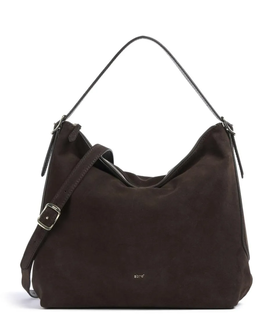 Abro Shoulder Bags|Hobo Bags-Suede Carina Hobo bag brushed leather