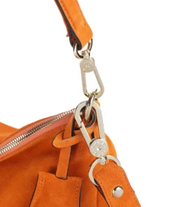 Abro Shoulder Bags|Hobo Bags-Suede Juna Hobo bag brushed cow leather