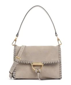 Abro Shoulder Bags|Crossbody Bags-Suede Temi Stitch Shoulder bag brushed leather