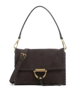Abro Shoulder Bags|Crossbody Bags-Suede Temi Stitch Shoulder bag brushed leather