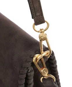 Abro Shoulder Bags|Crossbody Bags-Suede Temi Stitch Shoulder bag brushed leather