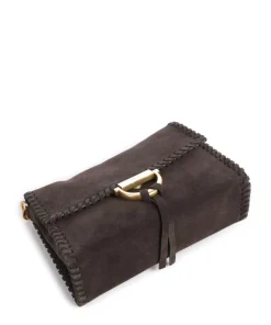 Abro Shoulder Bags|Crossbody Bags-Suede Temi Stitch Shoulder bag brushed leather