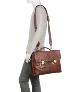 The Bridge Business- & Laptop Bags-Vespucci Briefcase 15″ cow leather