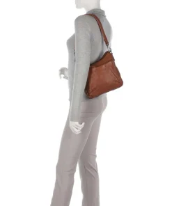 The Chesterfield Brand Shoulder Bags|Crossbody Bags-Washed Waxed Cow Caroline Shoulder bag grained cow leather